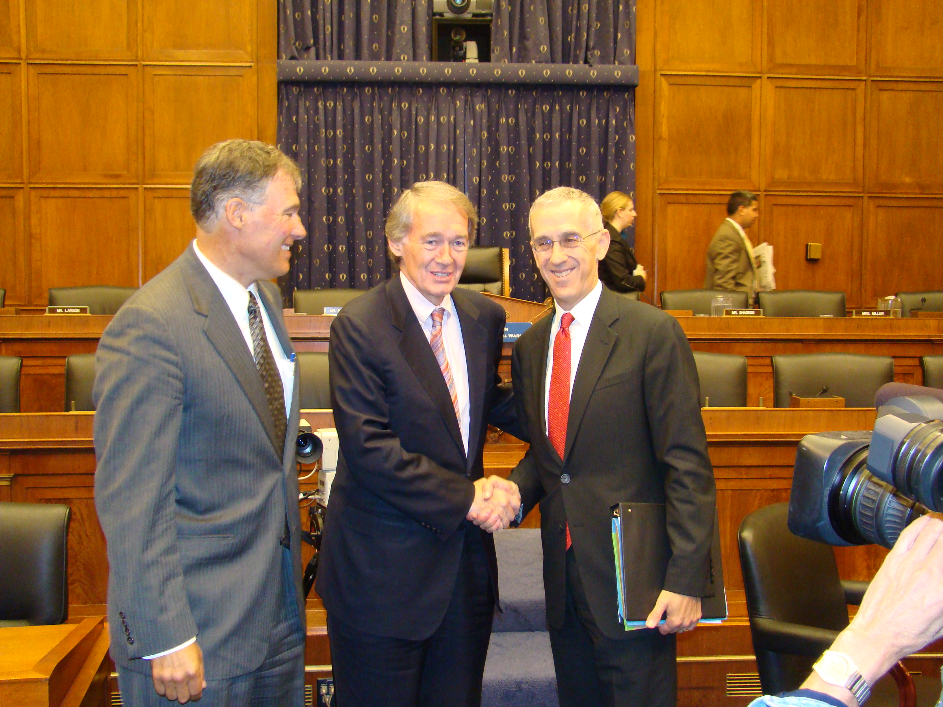 Post-hearing handshake Post-hearing handshake