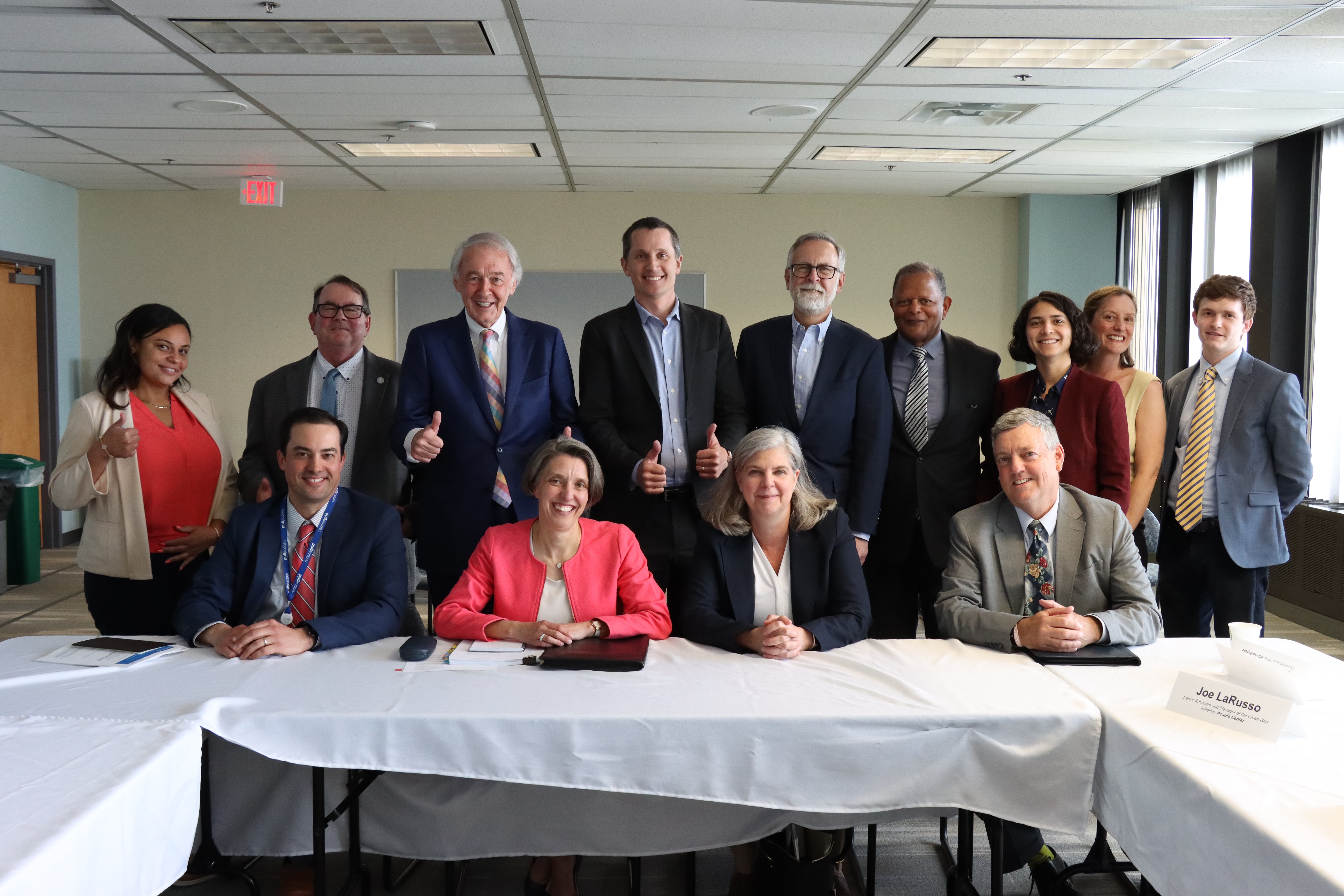 Senator Markey and other officials at a Grid roundtable 