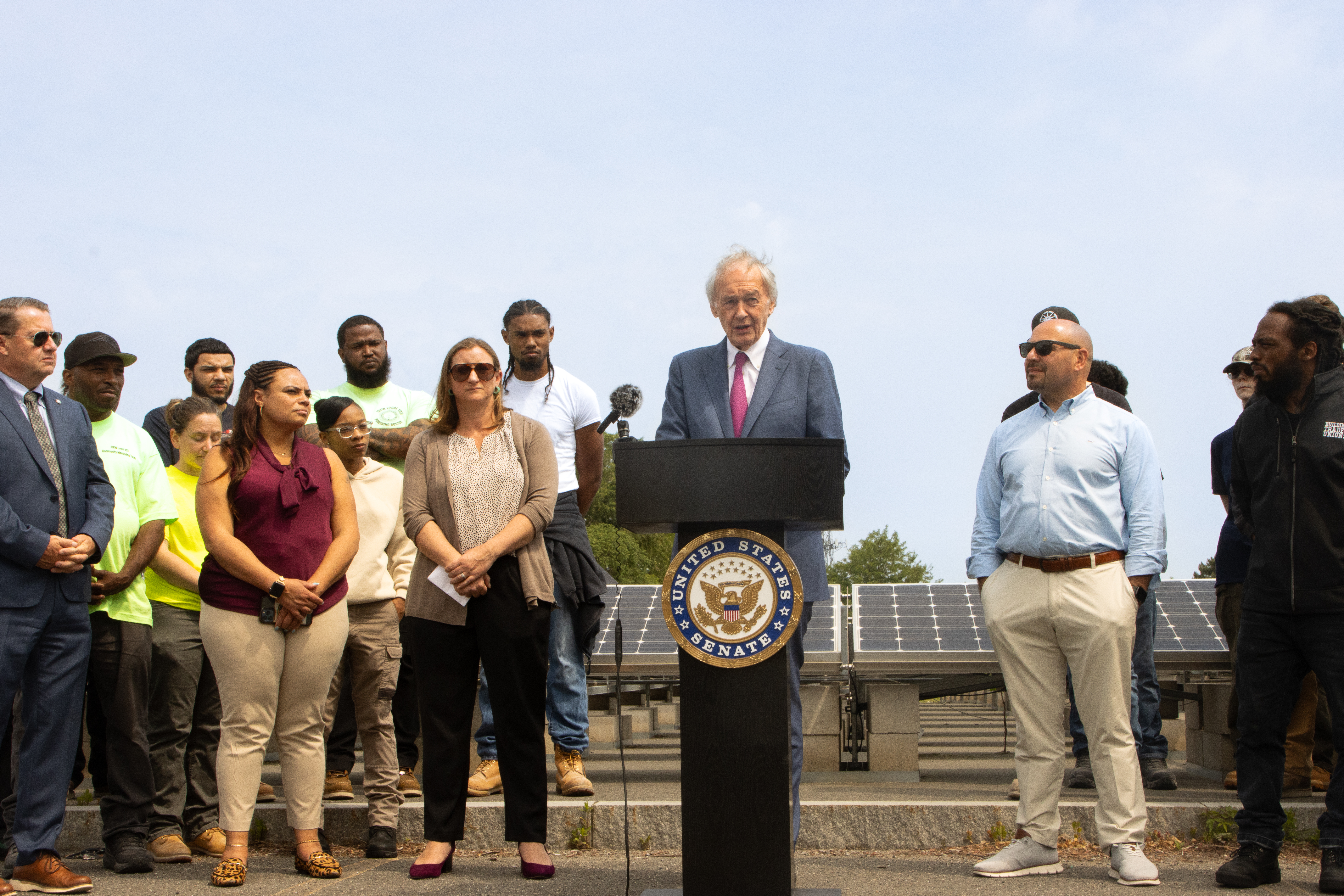 Senator Markey joined by labor leaders, workers in Dorchester at the IBEW Local 103